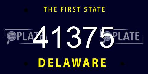 41375 Delaware License Plate