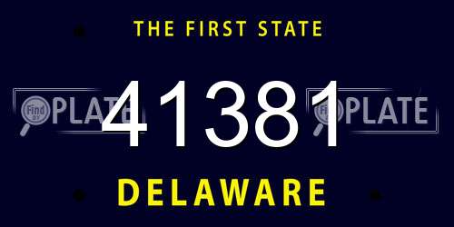 41381 Delaware License Plate