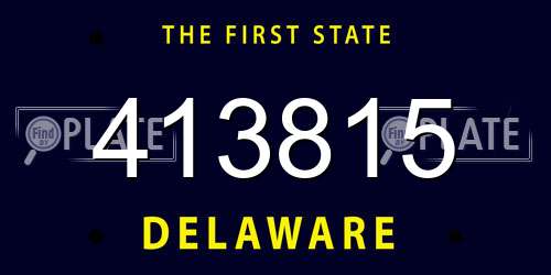 413815 Delaware License Plate