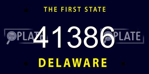 41386 Delaware License Plate