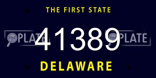 41389 Delaware License Plate