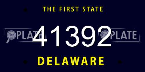41392 Delaware License Plate