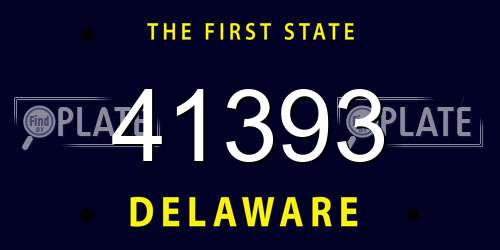 41393 Delaware License Plate