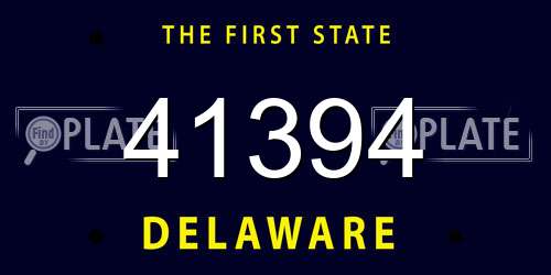 41394 Delaware License Plate