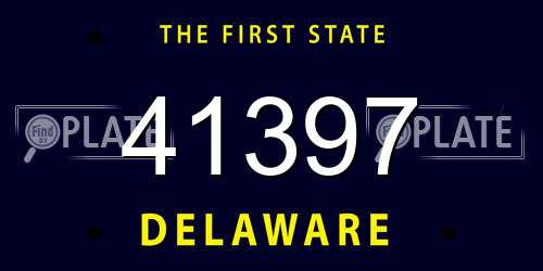 41397 Delaware License Plate