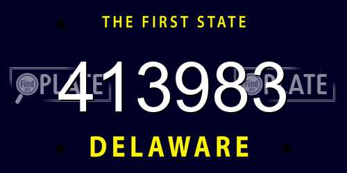 413983 Delaware License Plate