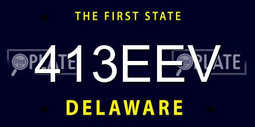 413EEV Delaware License Plate