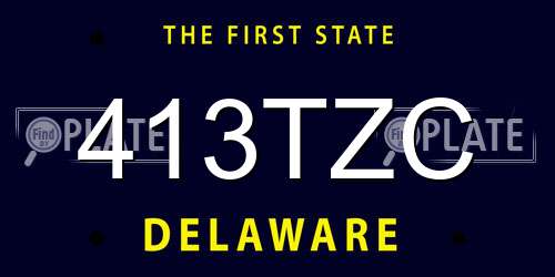 413TZC Delaware License Plate