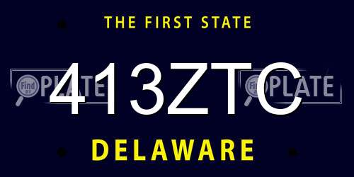 413ZTC Delaware License Plate