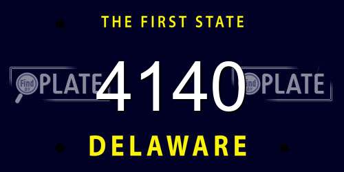 4140 Delaware License Plate