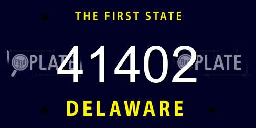 41402 Delaware License Plate