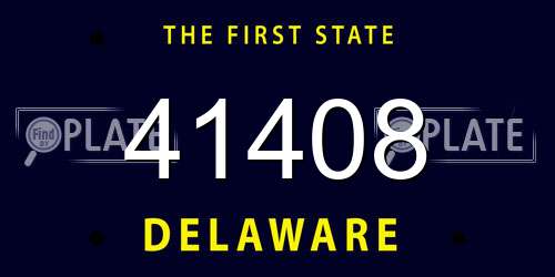 41408 Delaware License Plate