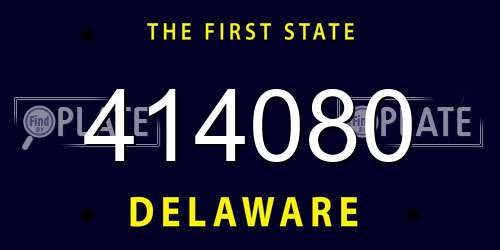 414080 Delaware License Plate