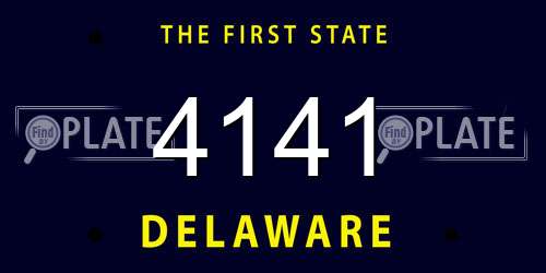 4141 Delaware License Plate
