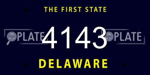 4143 Delaware License Plate