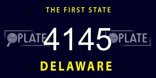 4145 Delaware License Plate