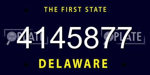 4145877 Delaware License Plate