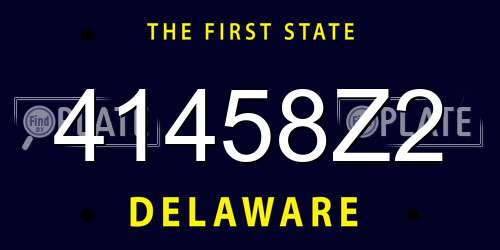 41458Z2 Delaware License Plate
