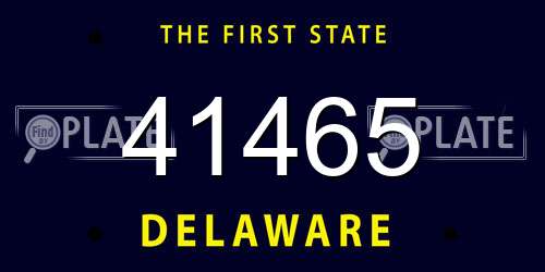 41465 Delaware License Plate