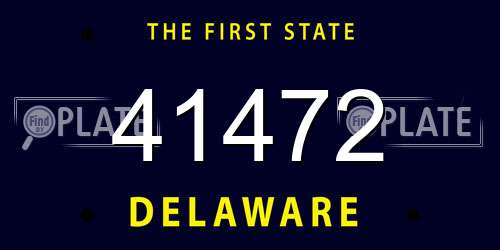 41472 Delaware License Plate