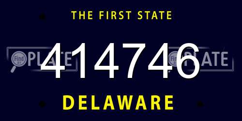 414746 Delaware License Plate