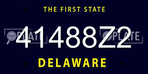 41488Z2 Delaware License Plate