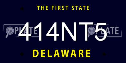 414NT5 Delaware License Plate