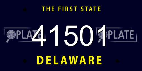41501 Delaware License Plate