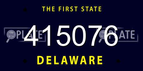 415076 Delaware License Plate