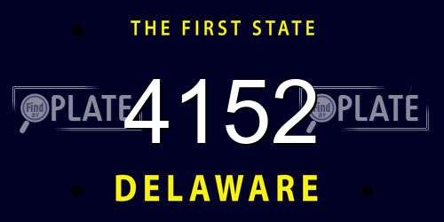 4152 Delaware License Plate