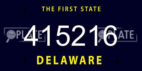415216 Delaware License Plate