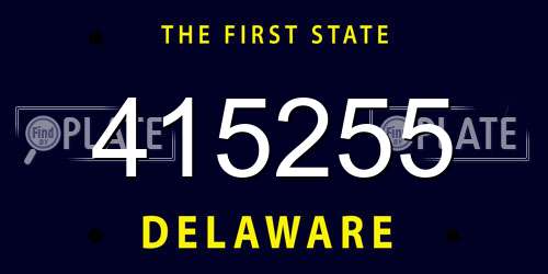 415255 Delaware License Plate