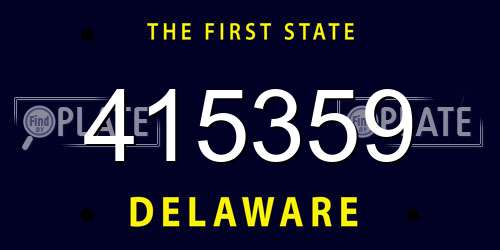 415359 Delaware License Plate