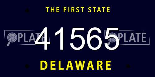 41565 Delaware License Plate