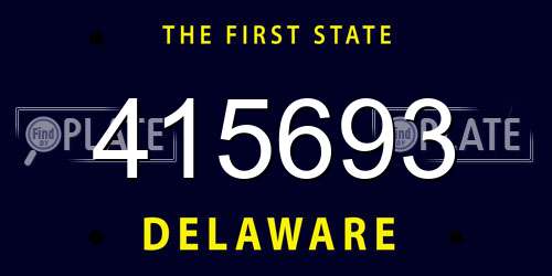 415693 Delaware License Plate