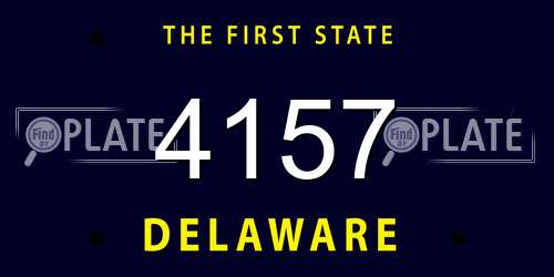4157 Delaware License Plate
