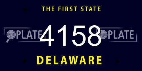 4158 Delaware License Plate