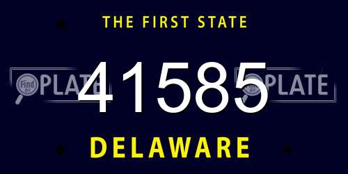 41585 Delaware License Plate