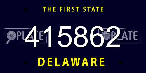415862 Delaware License Plate