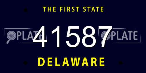 41587 Delaware License Plate