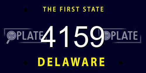 4159 Delaware License Plate