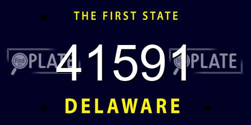 41591 Delaware License Plate