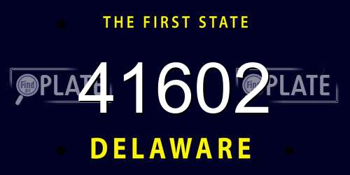 41602 Delaware License Plate