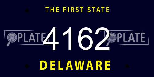 4162 Delaware License Plate