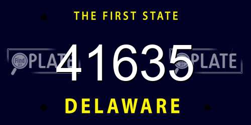 41635 Delaware License Plate
