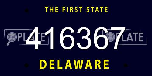 416367 Delaware License Plate