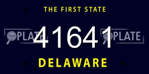 41641 Delaware License Plate
