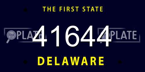 41644 Delaware License Plate