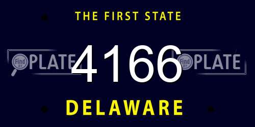 4166 Delaware License Plate