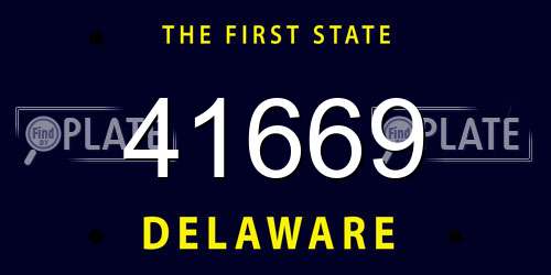 41669 Delaware License Plate